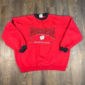 Vintage 90s UW-Madison Badgers Embroidered Crewneck